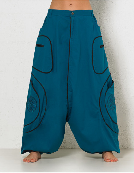 Cotton unisex sarouel with celtic embroideries