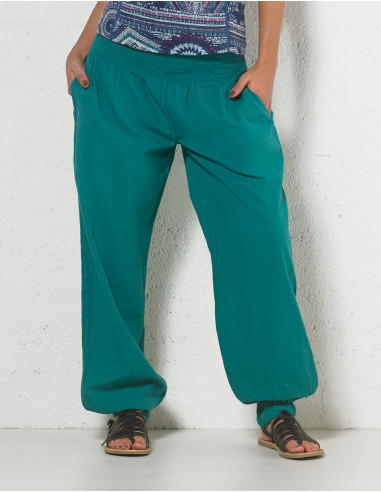Plain cotton trousers sw with pockets