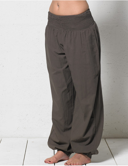 Plain cotton trousers sw with pockets