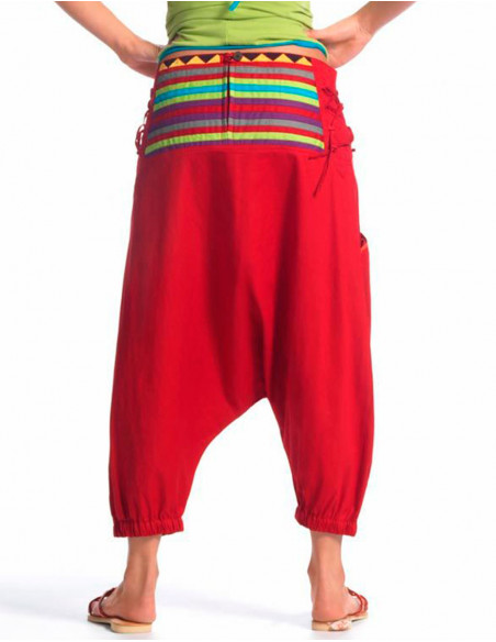 Cotton short sarouel with embroideries