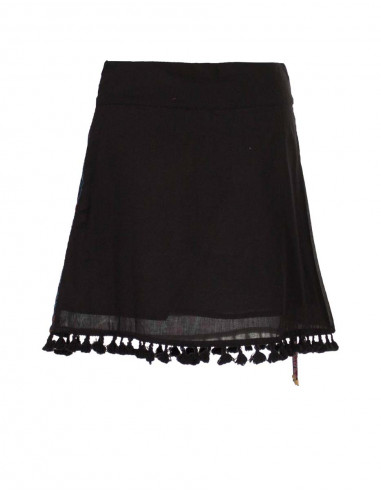 Jupe Courte Voile De Coton Doublee Impri