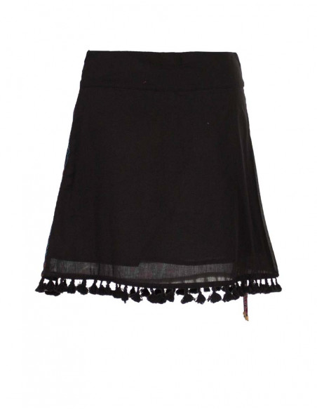 Jupe Courte Voile De Coton Doublee Impri