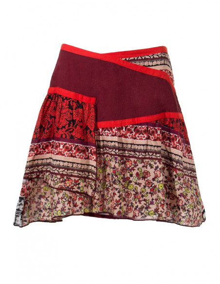 Cotton voile skirt with lining and indi print