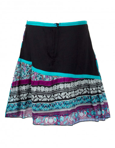 Cotton voile skirt with lining and indi print