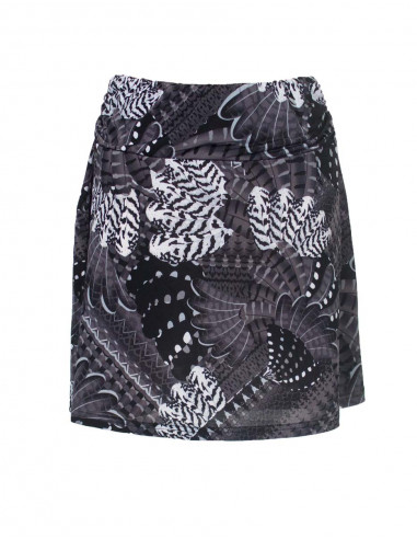 Knitted 96% polyester 4% spandex skirt with birds print