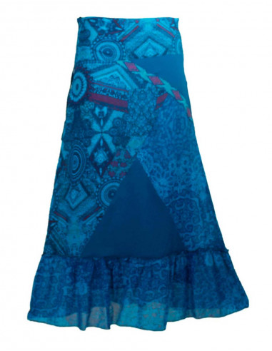 Cotton voile long skirt with lining