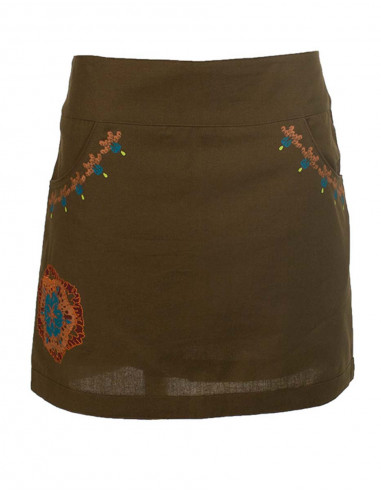 Jupe courte droite doublée