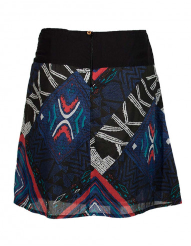 Printed cotton voile skirt with lining