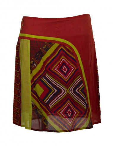 Printed cotton voile skirt with lining