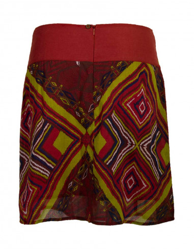 Printed cotton voile skirt with lining