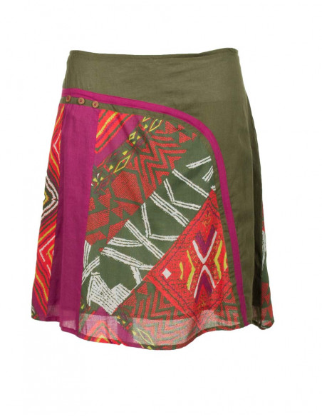 Printed cotton voile skirt with lining