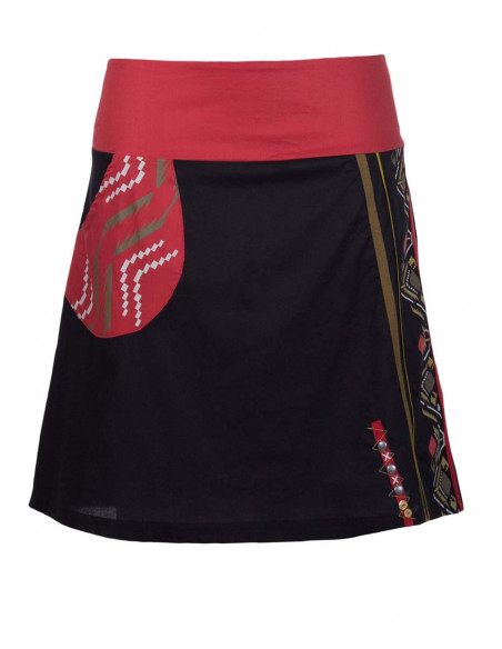 Cotton skirt aztec print