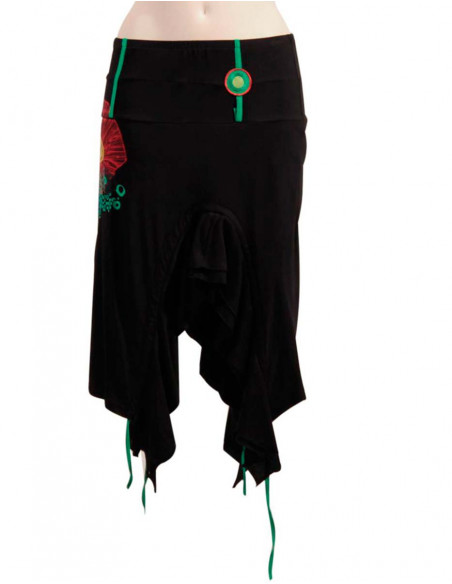 Mid-Long Printed Skirt with Front / Rear Slit