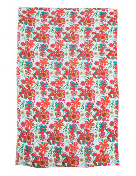 Pack de 10 pareos viscose imprimé Tiare sans franges