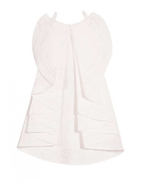 Cotton poplin white jabot