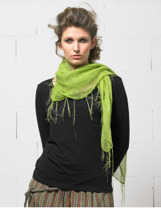 Pack de 10 foulards Noirs carré uni fils or 2