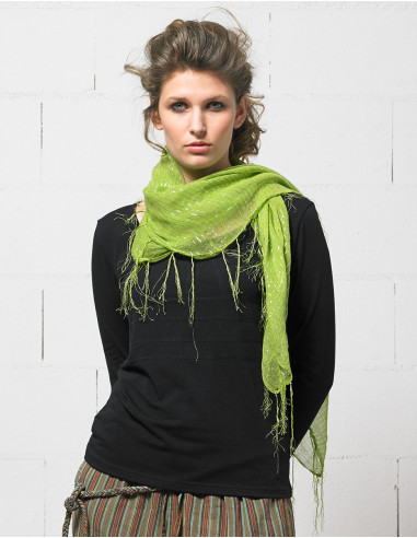 Pack de 10 foulards Noirs carré uni fils or