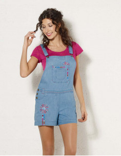 Cotton short jean combi