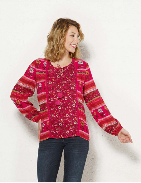 Chemiser Crepe De Viscose Manches Longue