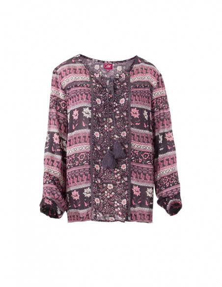 Chemiser Crepe De Viscose Manches Longue