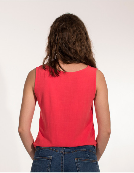 Chemisier 88% Viscose 12 % Lin Sans Manc