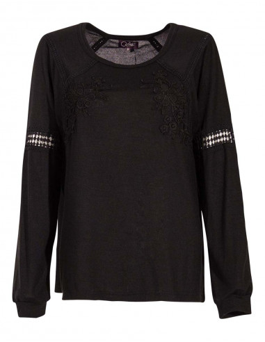 Knitted 60% rayon 35% polyester 5% elastane blouse