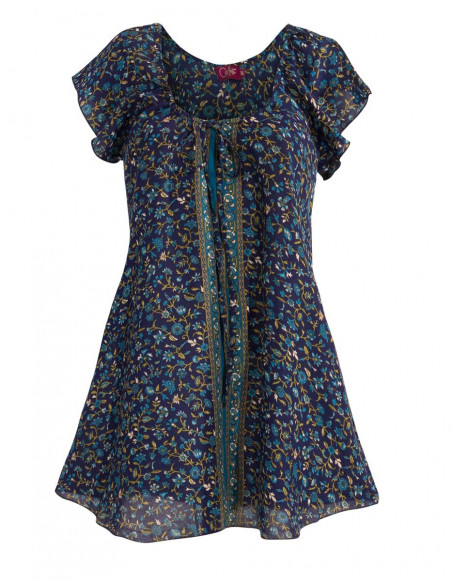 Chemisier Polyester Manches Courtes Sari