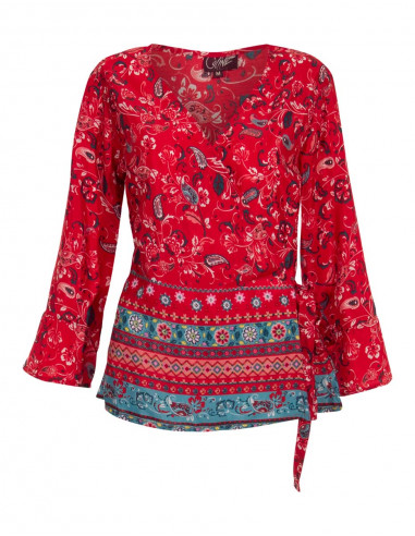 Chemisier Polyester Manches 3/4 Imprime