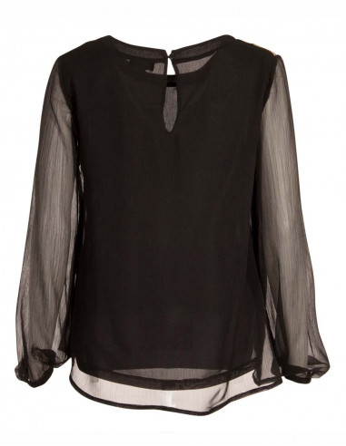 Polyester mousseline blouse with printemps print