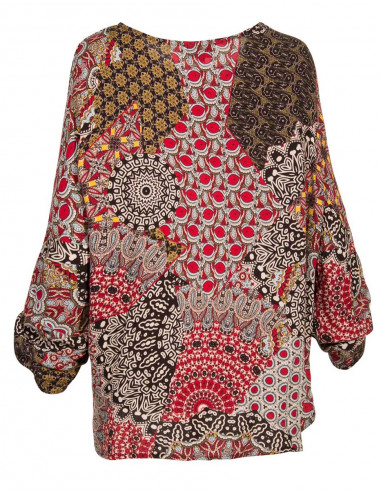 Rayon blouse with cameleon print