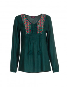 Rayon moss crepe embroidered blouse 2