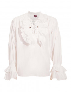 Chemise H. Coton Popeline Lacets Jabot 2
