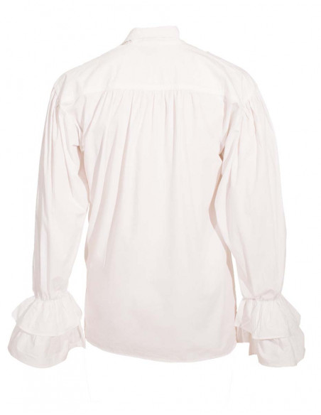 Chemise H. Coton Popeline Lacets Jabot