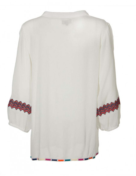 Rayon crepe blouse with 3/4 sleeves