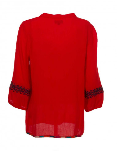 Rayon crepe blouse with 3/4 sleeves