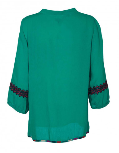 Rayon crepe blouse with 3/4 sleeves