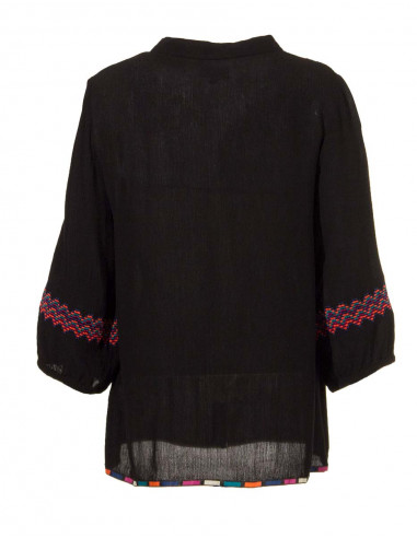 Rayon crepe blouse with 3/4 sleeves