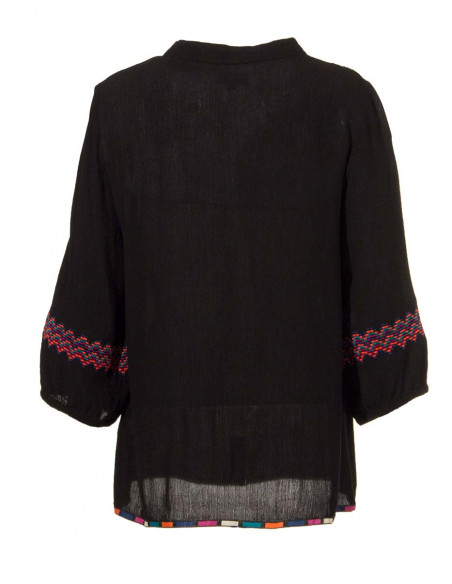 Rayon crepe blouse with 3/4 sleeves