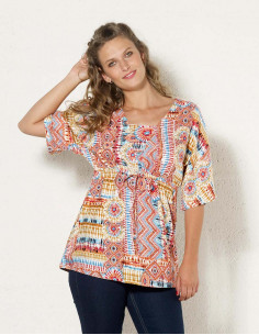 Rayon blouse with live print