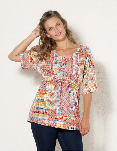 Rayon blouse with live print