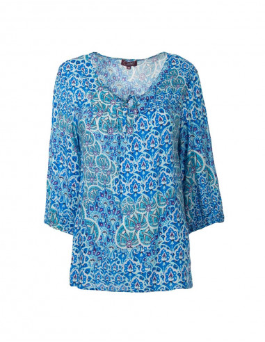Rayon blouse with 3/4 sleeves with funny print