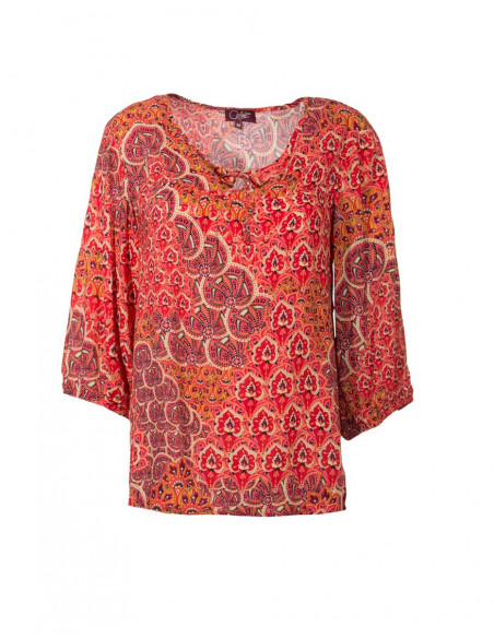 Chemisier Viscose Manches Longues Imprim