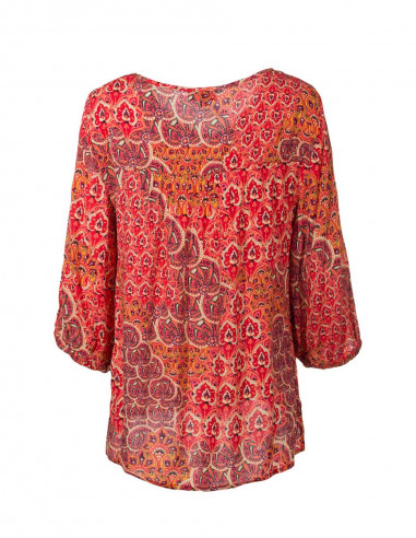 Rayon blouse with 3/4 sleeves with funny print