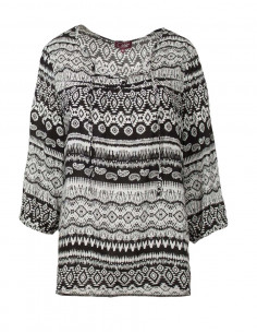 Rayon blouse with 3/4 sleeves with black and white print 2