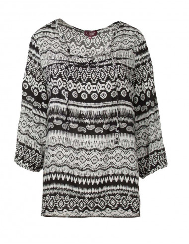 Chemisier Viscose Manches 3/4 Imprime No