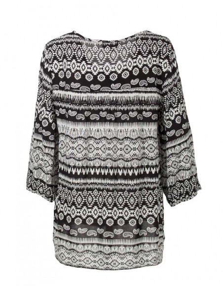 Chemisier Viscose Manches 3/4 Imprime No