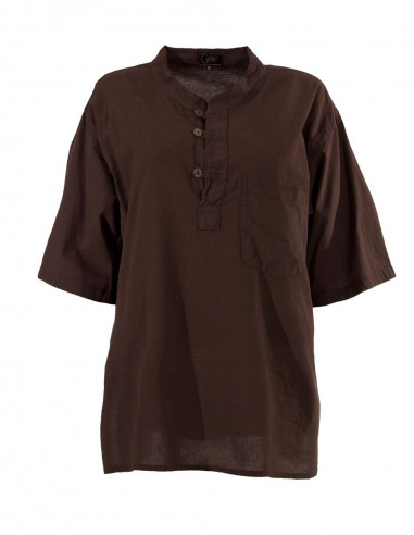 Cotton sw kurta plain blouse with short sleeves 3 buttons