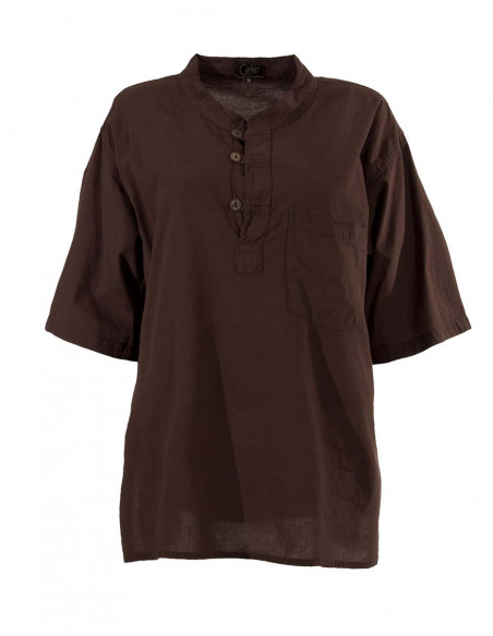 Cotton sw kurta plain blouse with short sleeves 3 buttons