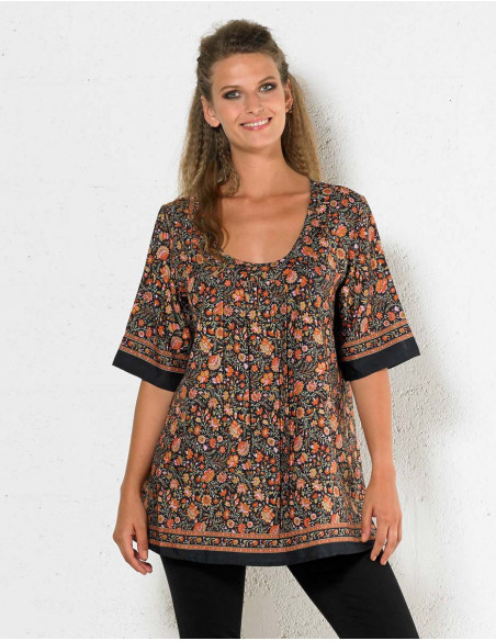 Polyester blouse with sari sleeves