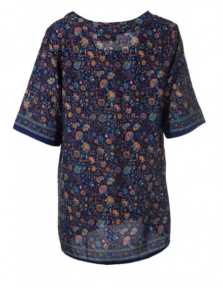 Chemisier Polyester Manches Courtes Sari